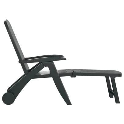 Șezlong Pliabil Verde - Polipropilenă | Livrare Gratuită