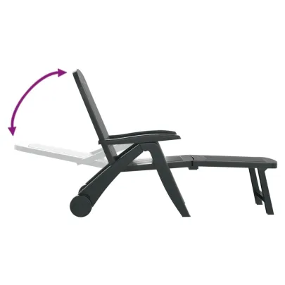 Șezlong Pliabil Verde - Polipropilenă | Livrare Gratuită