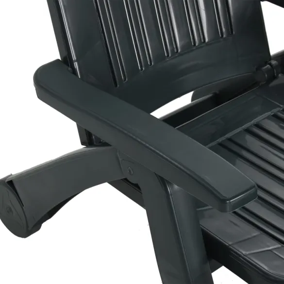 Șezlong Pliabil Verde - Polipropilenă | Livrare Gratuită