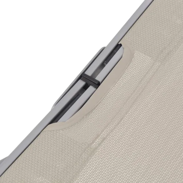 Șezlonguri Pliabile - Set de 2 - Crem - Textilenă - Livrare Gratuită