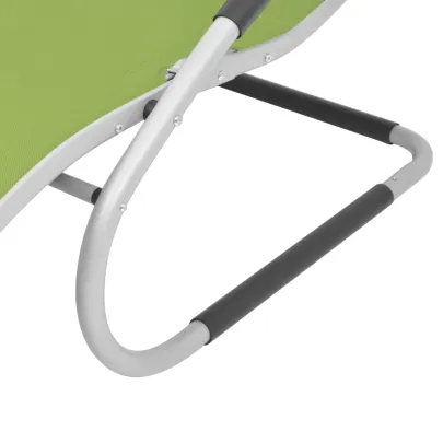 Șezlong Verde cu Pernă - Aluminiu și Textilenă