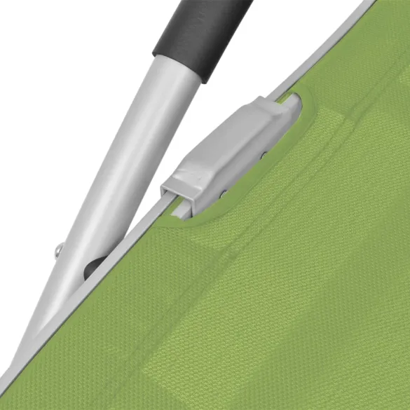 Șezlong Verde cu Pernă - Aluminiu și Textilenă