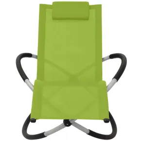 Șezlong Exterior Geometric Verde - Oțel Rezistent 2