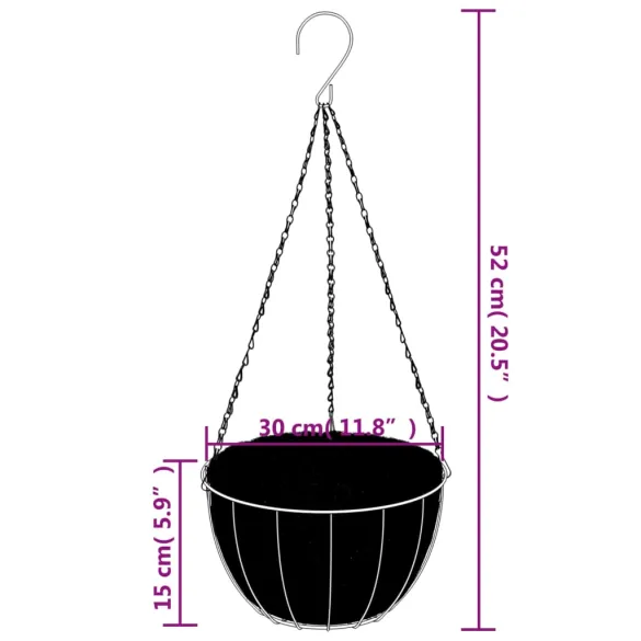 Suporturi Jardiniere Suspandate 4 buc - Oțel Negru - Livrare Gratuită Suporturi Jardiniere Suspandate 4 buc - Oțel Negru - Livrare Gratuită