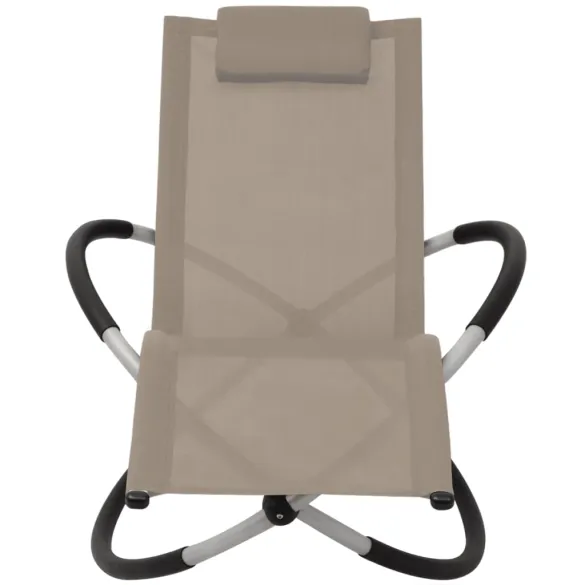 Șezlong Geometric Exterior - Oțel Gri Taupe | Livrare Gratuită