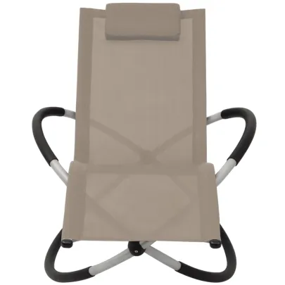 Șezlong Geometric Exterior - Oțel Gri Taupe | Livrare Gratuită