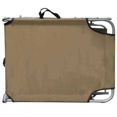 Șezlong Pliabil cu Baldachin Reglabil - Gri Taupe | Aluminiu