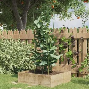 Suport Plante Grădină cu 4 Inele - 5 bucăți - Verde - Oțel