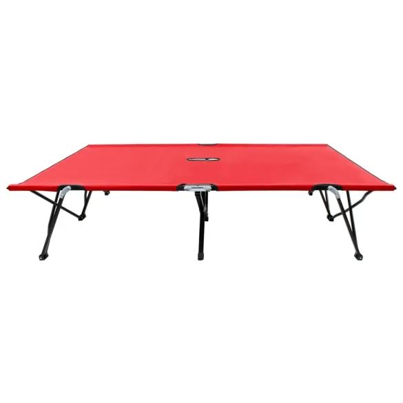 Șezlong Pliabil 2 Persoane - Roșu, Oțel | Livrare Gratuită