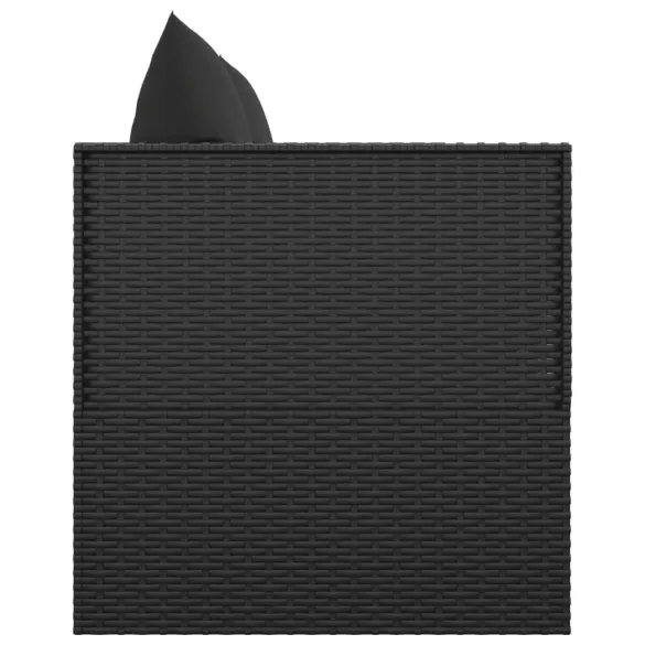 Pat Șezlong Exterior Negru Poliratan - Livrare Gratuită