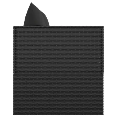 Pat Șezlong Exterior Negru Poliratan - Livrare Gratuită