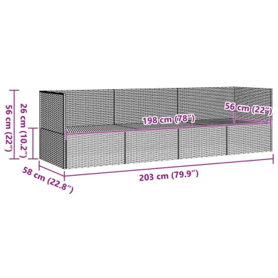 Pat Șezlong Exterior Negru Poliratan - Livrare Gratuită
