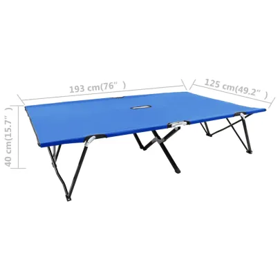 Șezlong Pliabil 2 Persoane - Albastru, Oțel | Livrare Gratuită