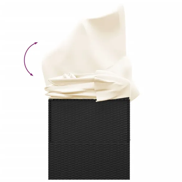 Pat Șezlong Exterior cu Acoperiș - Poliratan Rezistent