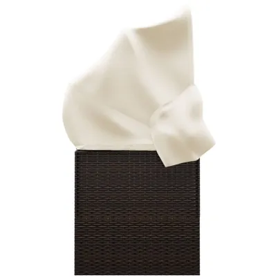 Pat Șezlong Exterior cu Baldachin și Perne - Maro