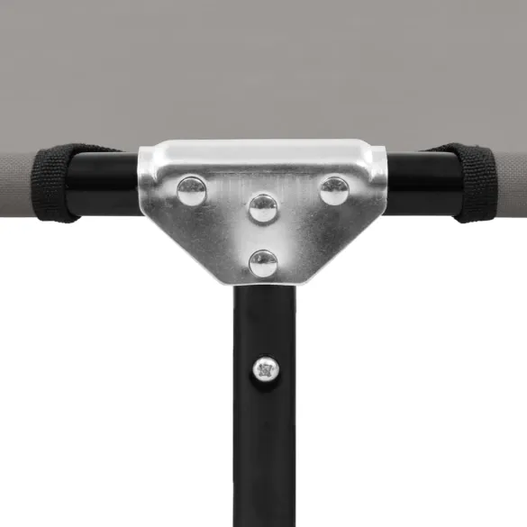 Șezlong Pliabil Gri - Oțel | Livrare Gratuită