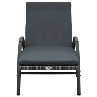 Șezlong cu Pernă și Roți - Antracit | Livrare Gratuită