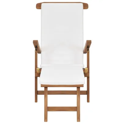 Șezlong Grădină Premium - Lemn de Tec cu Pernă | Comandă Acum