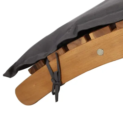 Șezlong Gri din Lemn Masiv Acacia - Livrare Gratuită