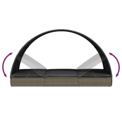 Șezlong cu Acoperiș Rotund - Relaxare în Grădină | Livrare Gratuită