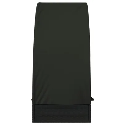 Șezlong cu Acoperiș Rotund Negru - Livrare Gratuită