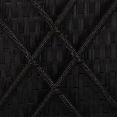 Șezlong cu Copertină și Pernă - Negru, Poliratan | Livrare Gratuită