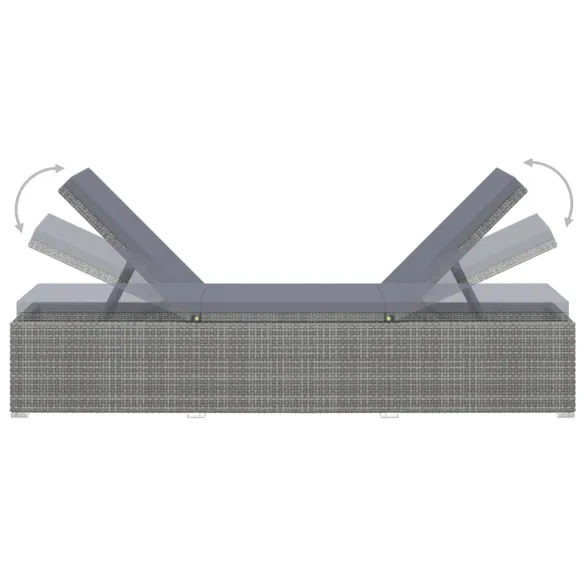 Șezlong cu Măsuță și Pernă - Poliratan Rezistent