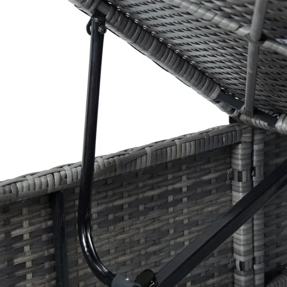 Șezlong cu Măsuță și Pernă - Poliratan Rezistent