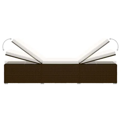 Șezlong cu Măsuță și Pernă - Poliratan Rezistent