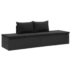 Șezlong Exterior Negru - Confort Superior, Livrare Gratuită 2