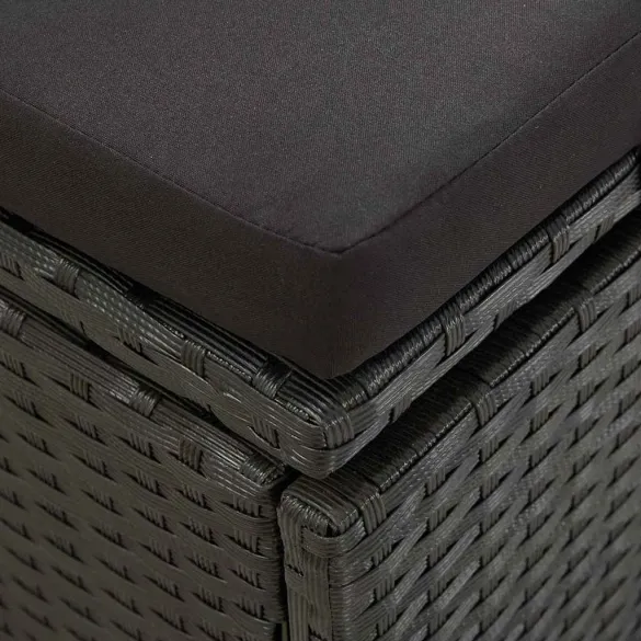 Șezlong Exterior Negru - Confort Superior, Livrare Gratuită