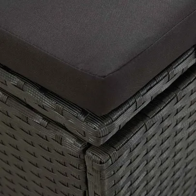 Șezlong Exterior Negru - Confort Superior, Livrare Gratuită