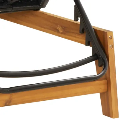 Șezlong Exterior Premium - Ratan PE & Lemn Acacia - Livrare Gratuită