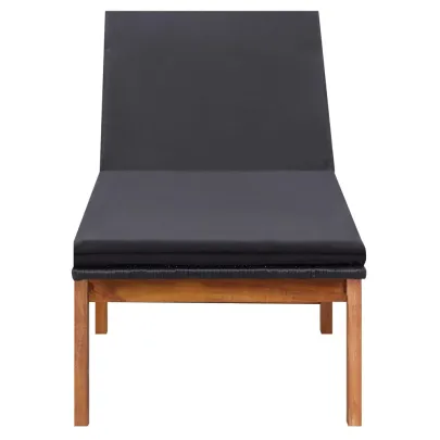 Șezlong Exterior Premium cu Pernă - Ratan și Acacia