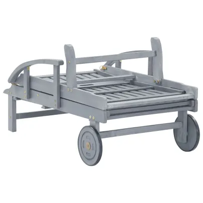 Șezlong Garden Relax - Lemn Acacia Masiv, Gri | Comandă Acum