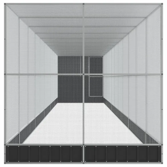 Volieră Păsări Extinsă - Oțel, 1244x203x216 cm | Livrare Gratuită