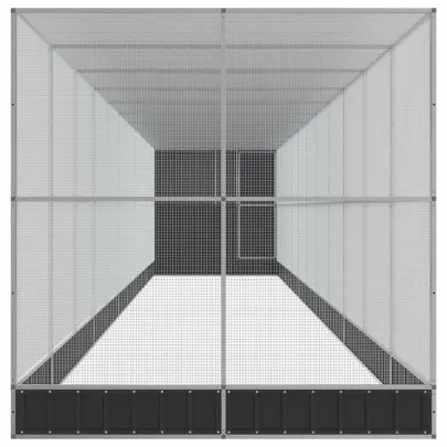 Volieră Păsări Extinsă - Oțel, 1244x203x216 cm | Livrare Gratuită