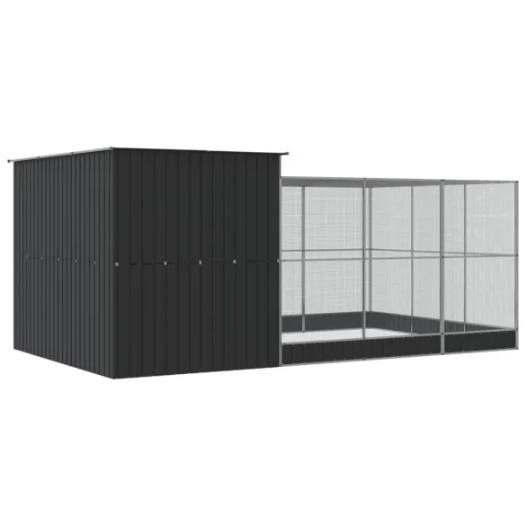 Volieră Oțel Galvanizat cu Extensie - 497x303x216 cm - Argintiu