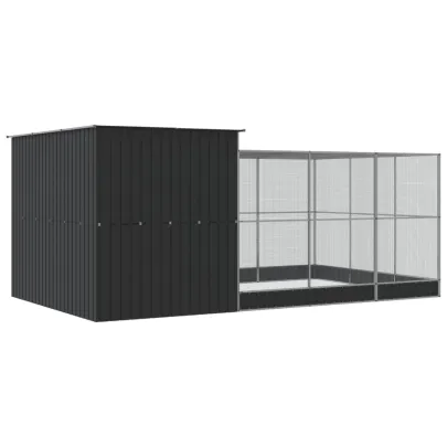 Volieră Oțel Galvanizat cu Extensie - 497x303x216 cm - Argintiu