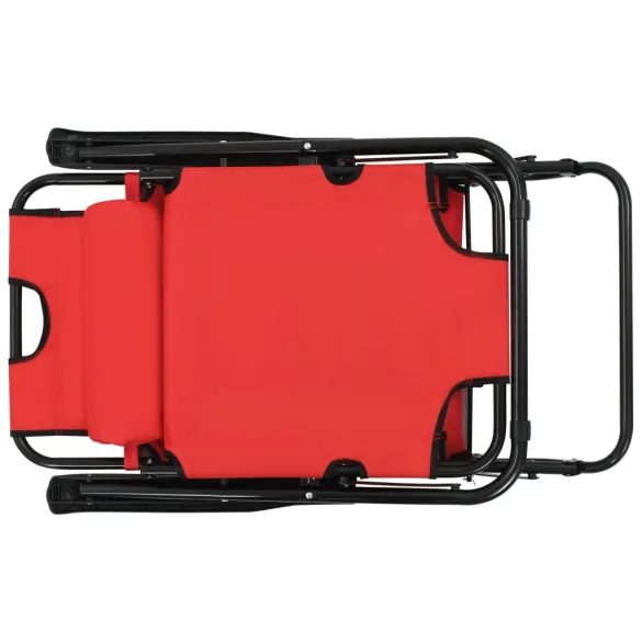 Șezlonguri Roșii Pliabile - Set 2 Bucăți | Livrare Gratuită