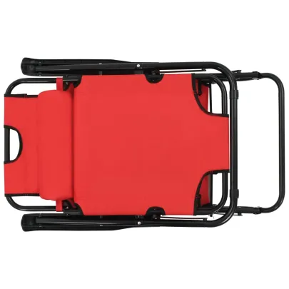 Șezlonguri Roșii Pliabile - Set 2 Bucăți | Livrare Gratuită