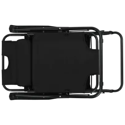 Șezlonguri Pliabile 2 Bucăți - Negru Oțel | Livrare Gratuită