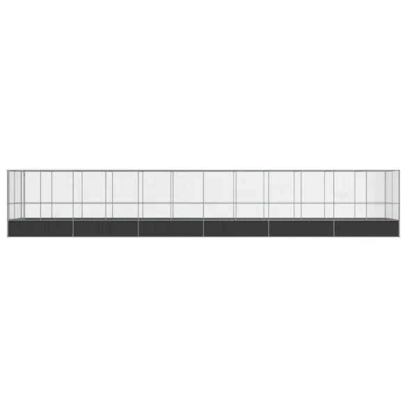 Volieră Păsări Mare din Oțel | 1246x207x212 cm | Livrare Gratuită