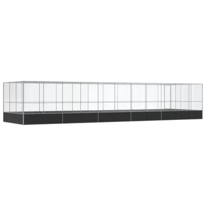 Volieră Păsări Mare din Oțel - 1139x307x212 cm - Livrare Gratuită