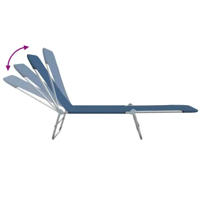Șezlonguri Pliabile de Plajă - Set 2 Bucăți - Albastru