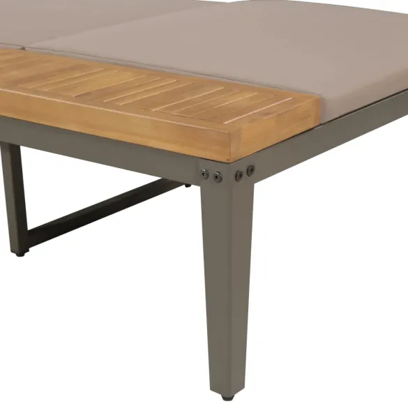 Șezlong Exterior Lemn Acacia cu Perne | Livrare Gratuită