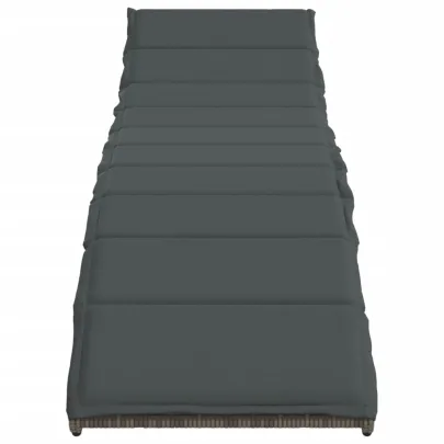 Șezlonguri de plajă cu perne - 2 bucăți - Gri - Poliratan