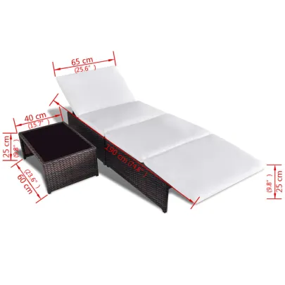 Set Scaune Grădină Ratan cu Masă - Rabatabil - Maro