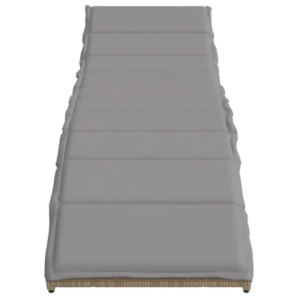 Șezlonguri de plajă cu perne - 2 bucăți - Bej - Poliratan