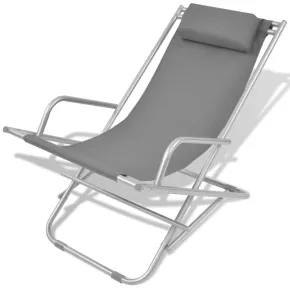 Scaune Terasă Pliabile Gri - Set 2 Bucăți - Oferta Specială 2